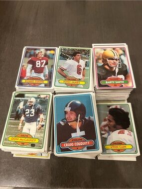 1980 Topps Football Card Lot - 622 Cards Bulk Vintage NFL Set Builder Collection